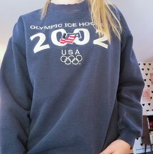 Olympic Ice Hockey 2002 Navy Blue Crewneck